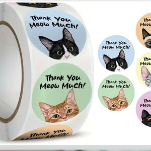 50 Cat Face Thank You stickers